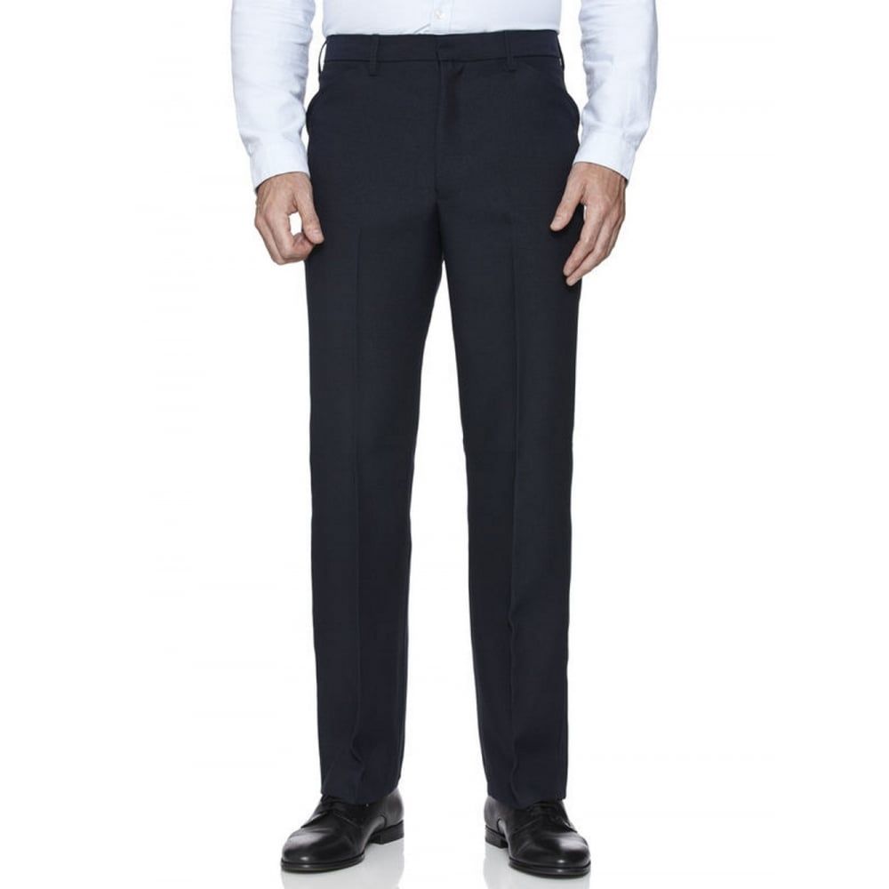 Farah Classic Mens Hopsack Frogmouth Pocket Straight Leg Trouser Navy