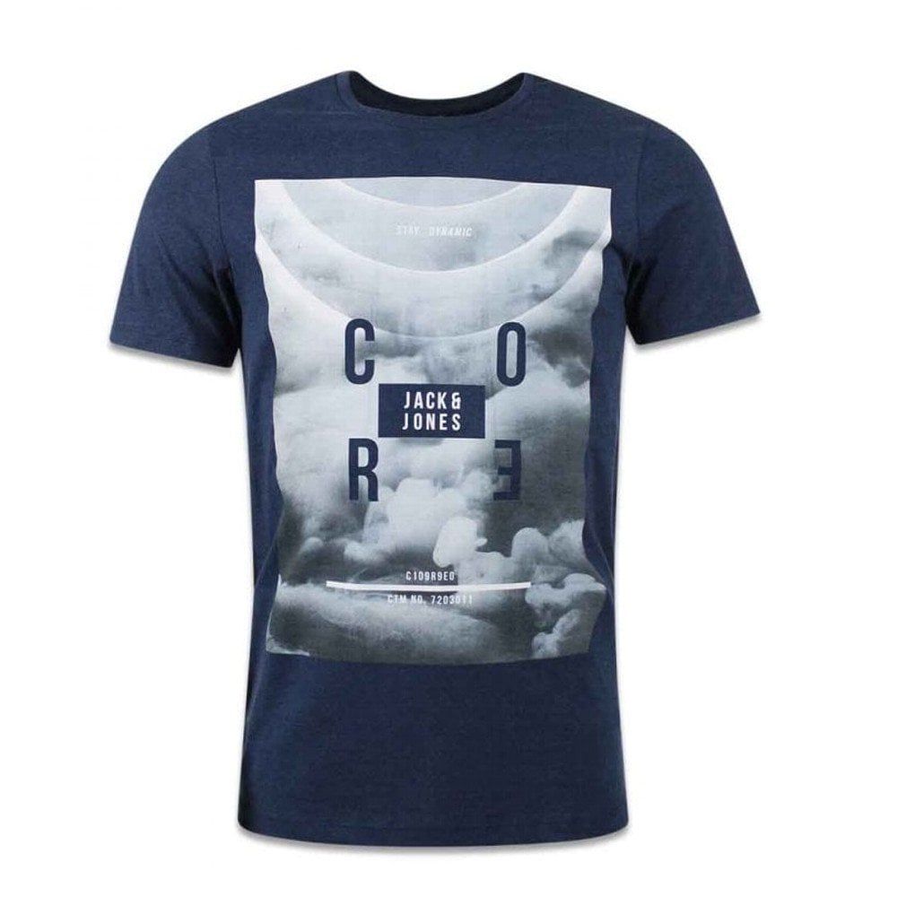 Jack & Jones Men's JCOLION Tee Shirt Crew Neck T-Shirt Sky Captain