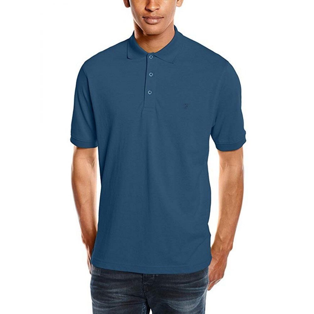 Farah Mens New Casual Cove Polo Shirts Night Sky