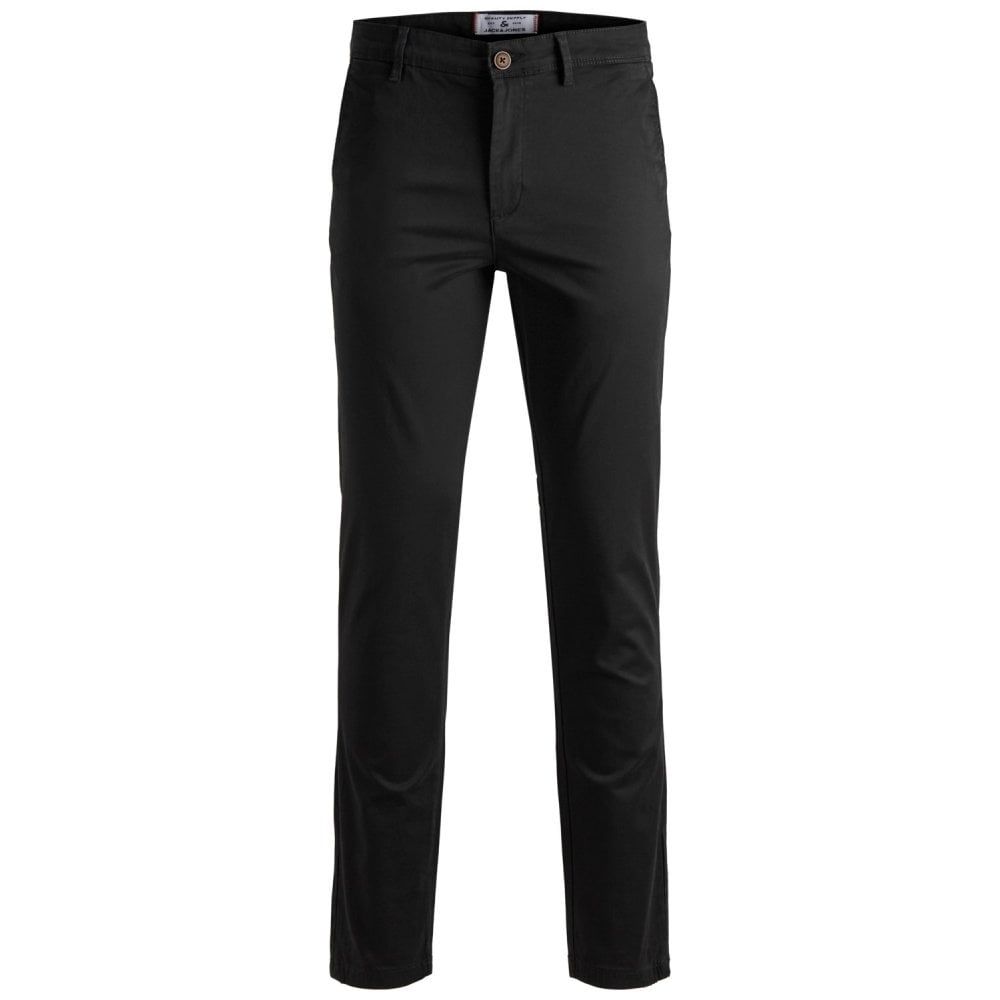 New Jack & Jones Mens Marco JJBowie Designer Chino's Black