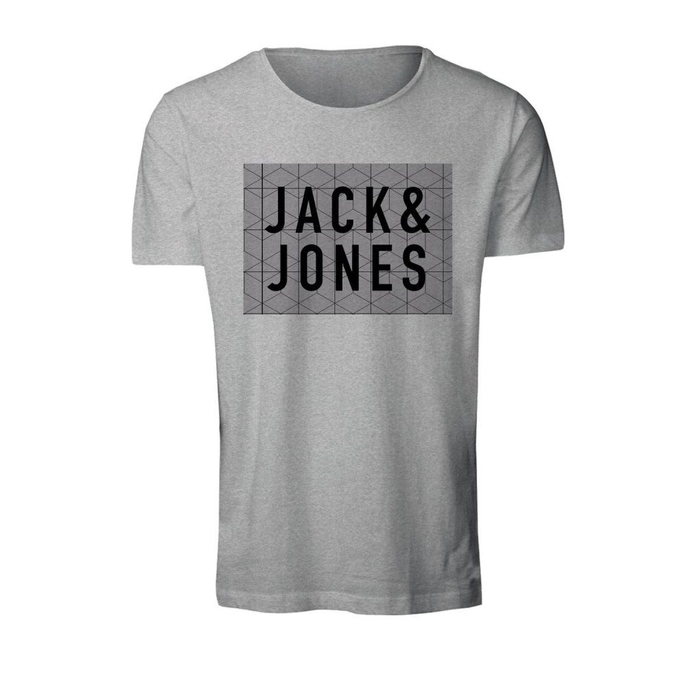 Jack & Jones JJCO Rider Branded Applique T Shirt Light Grey