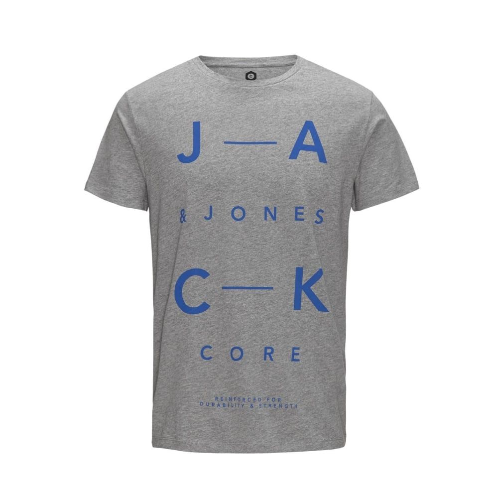 Mens Jack & Jones New Home Designer Crew Neck T-Shirt Grey
