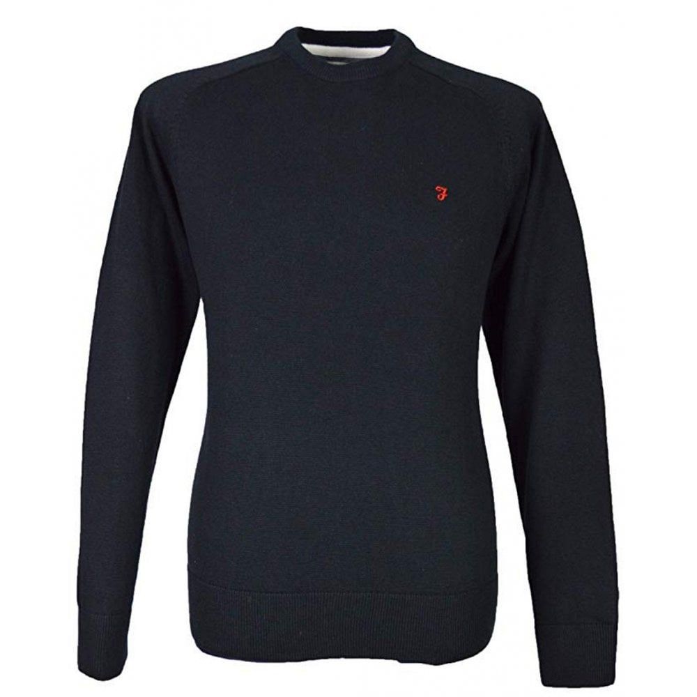Farah Mens Stern Knitted Crew Neck Jumper Black