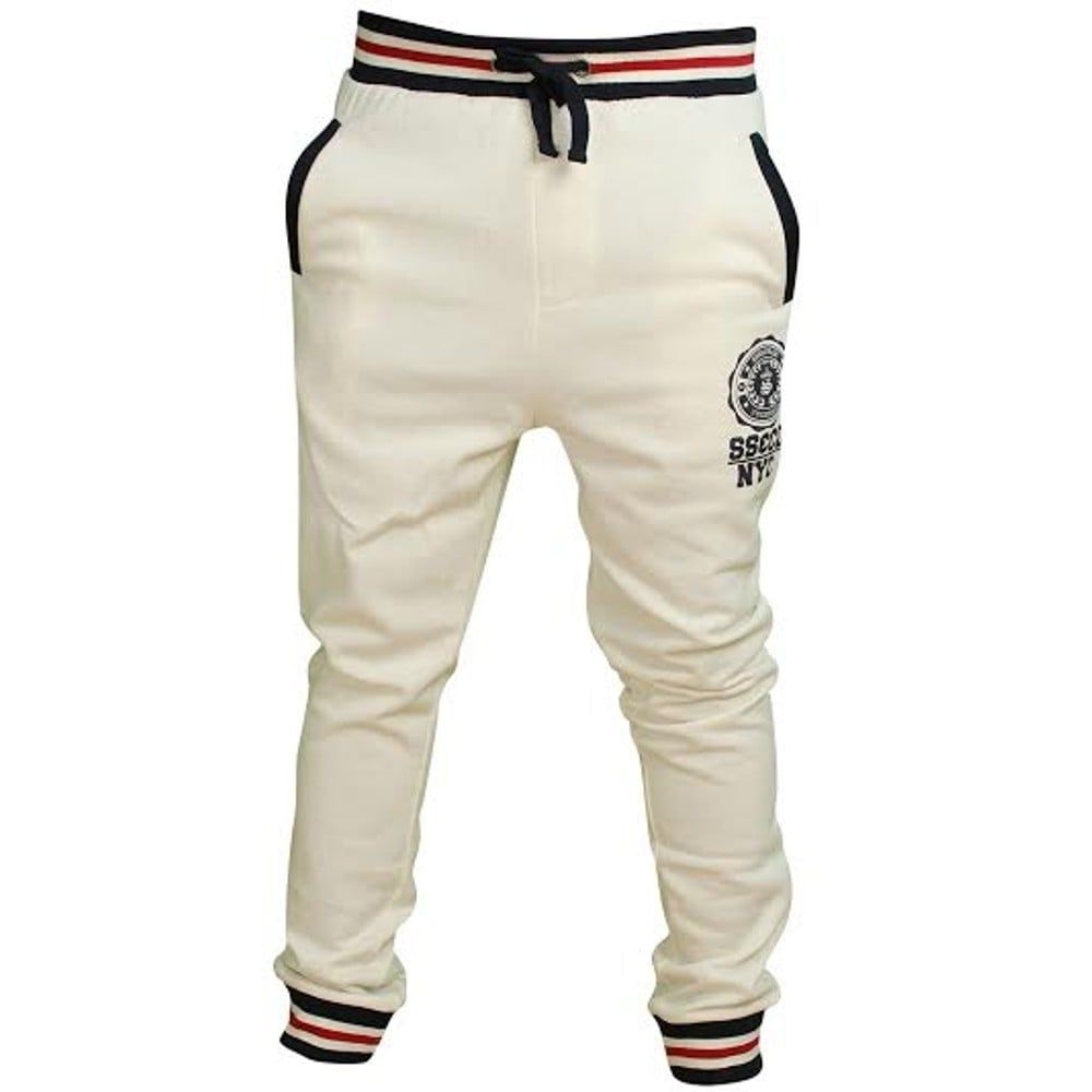 Soul Star Mens MP Sienna Fleece Lined Sweat Joggers Ecru