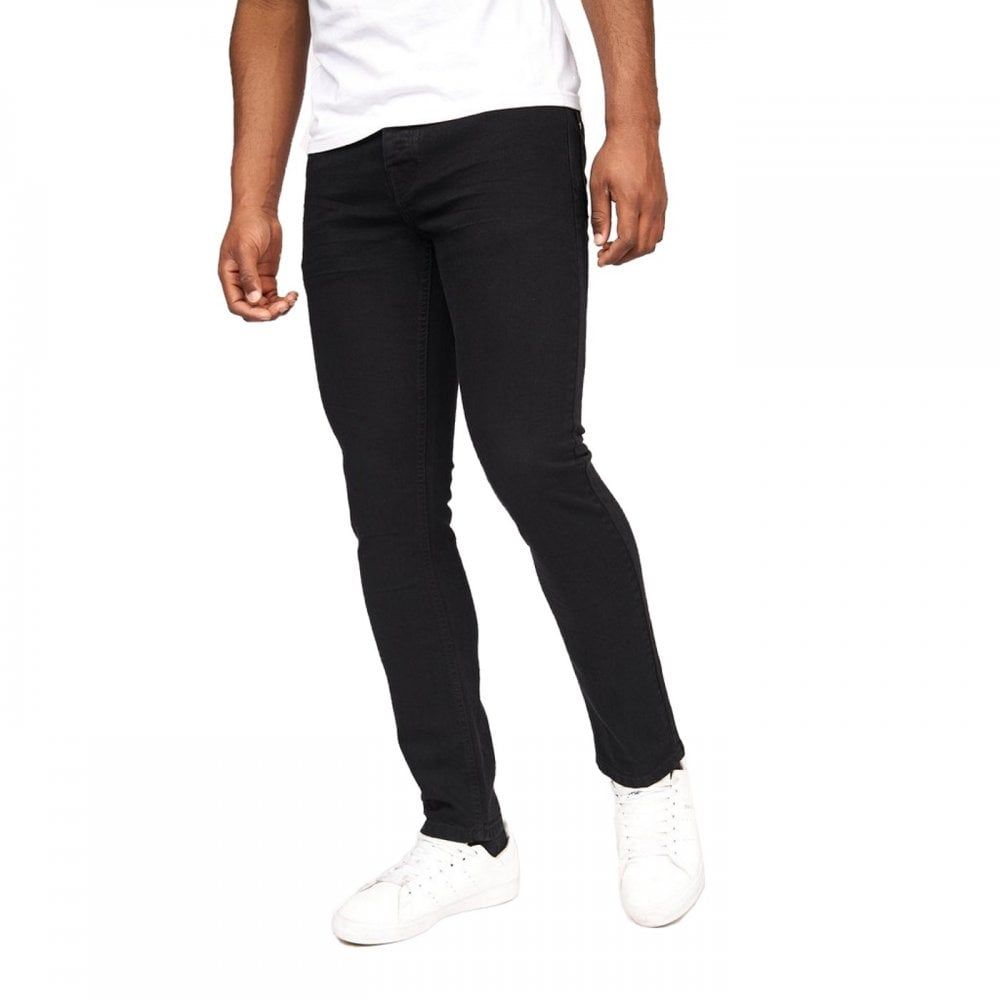 Crosshatch Mens Buraca Slim Fit Jeans Black Wash