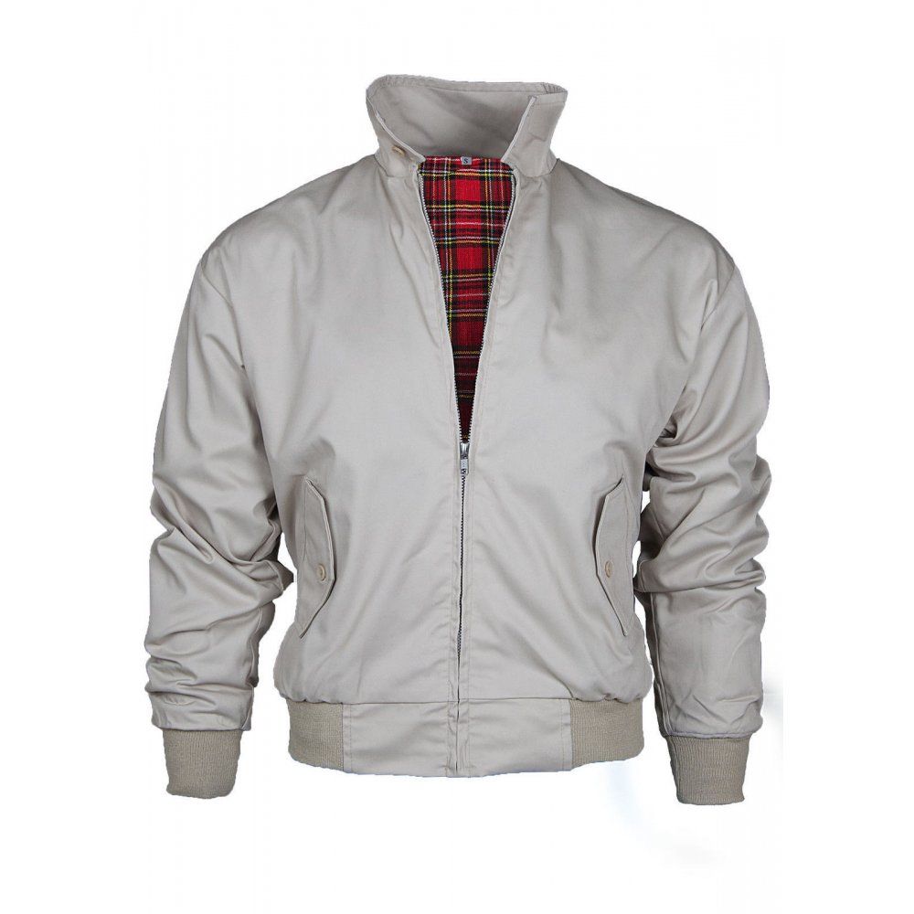 Threads Mens Harrington Vintage Jacket Coat Mod Tartan Check Stone
