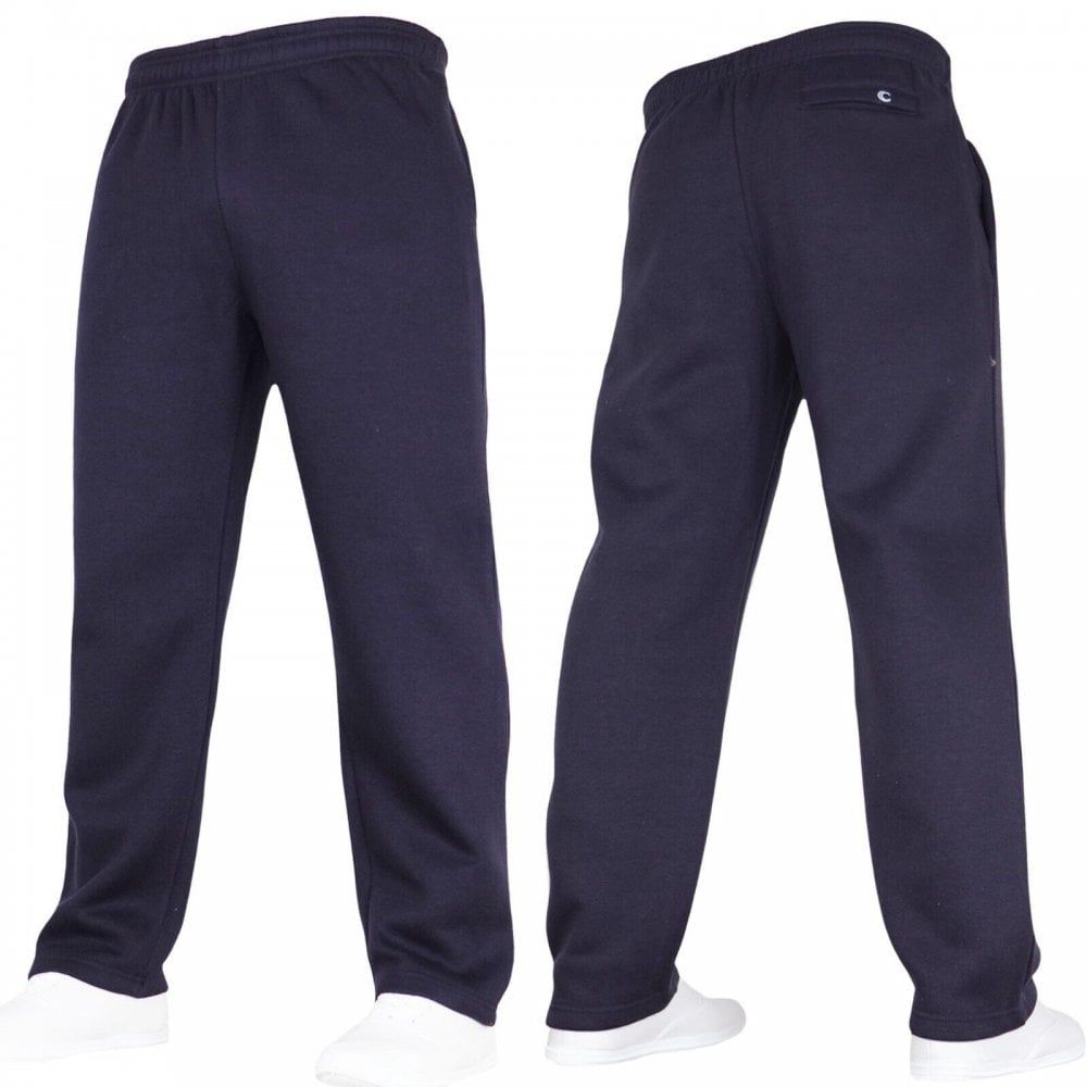 Carabou Fleece Pants Joggers Warm Thick Gym Open Bottom Sports Running Pants Navy