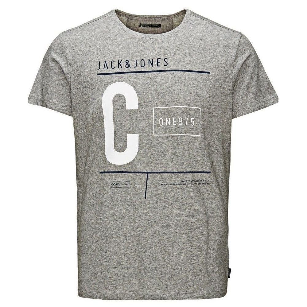 Jack & Jones Casual Tag Detailed T Shirt Grey
