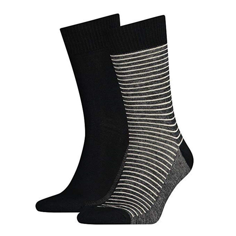 Mens Levis 2 Pack New Striped Branded 168SF Socks Jet Black