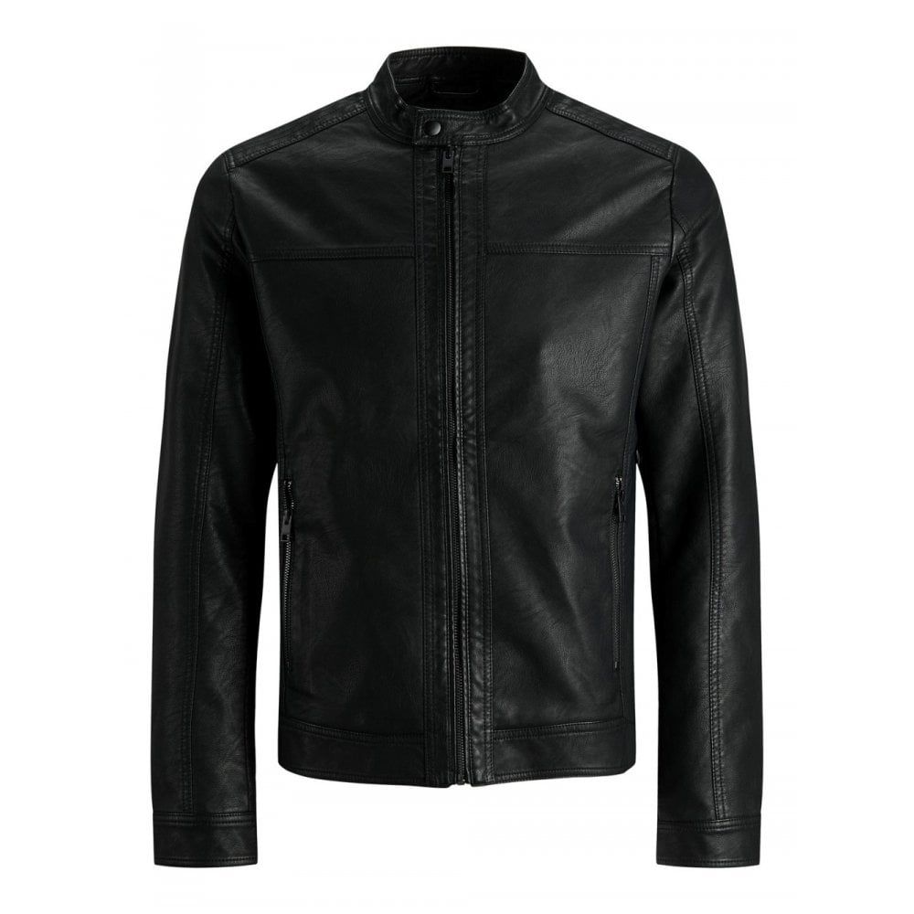 Jack & Jones Warner Casual Biker PU Jacket Black