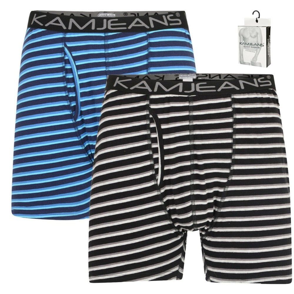Kam New Mens Kingsize Striped Boxer Shorts XL Underwear 2 Pack
