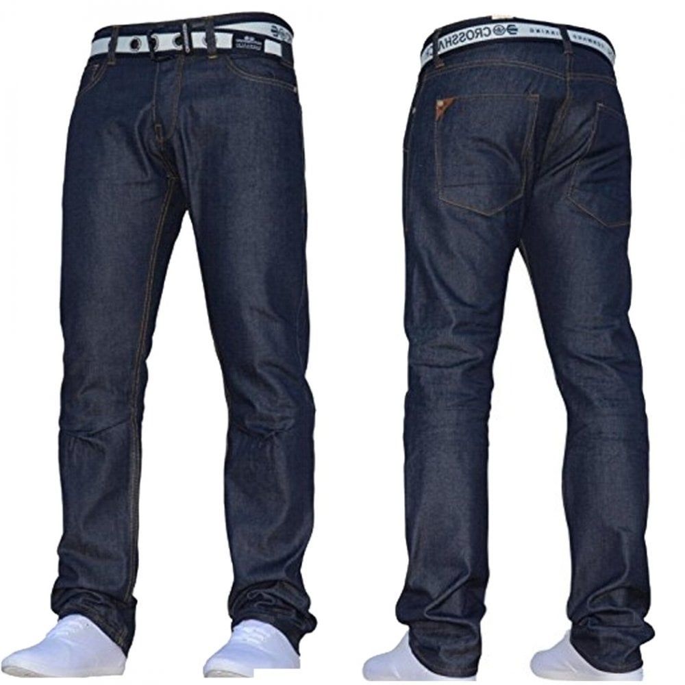 Mens Crosshatch New Gamitto Straignt Leg Jeans Dark Wash
