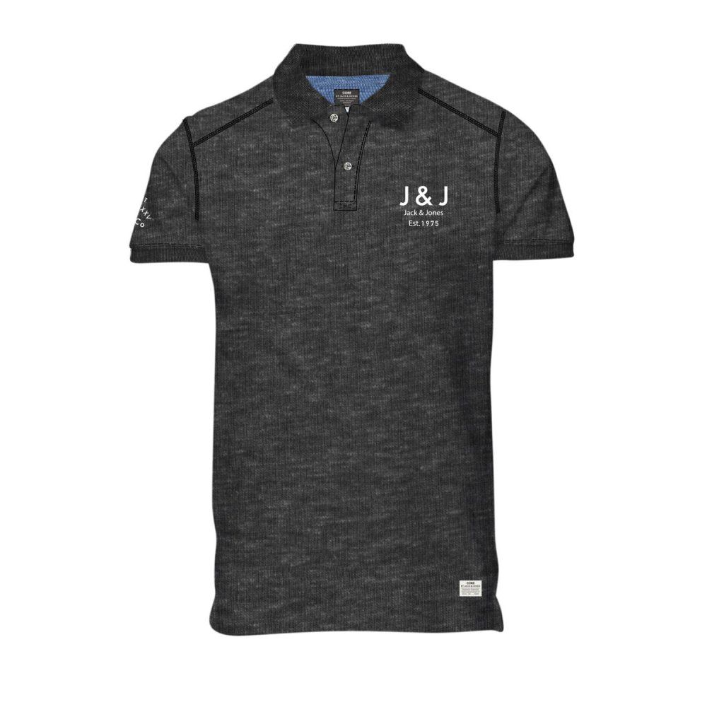 Jack & Jones Casual Branded Moss Polo Shirt Dark Grey