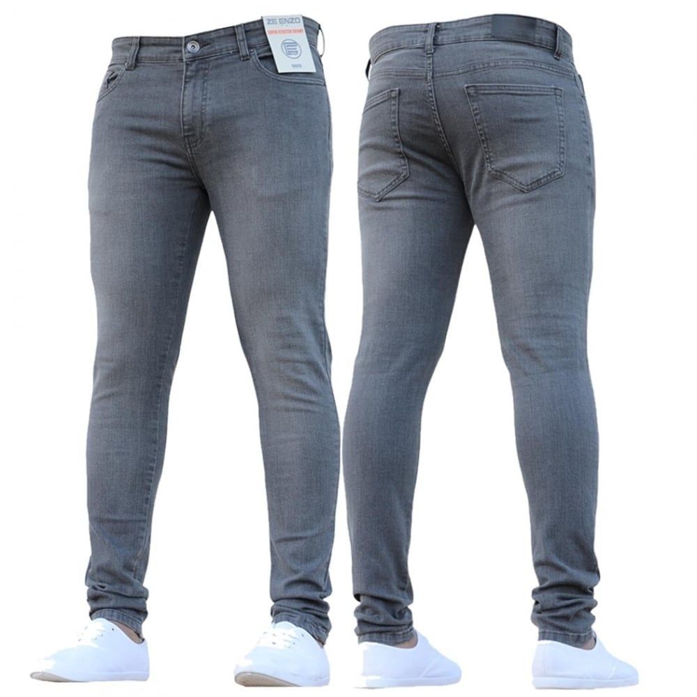 New Boys Kind Enzo Designer Stretch Skinny Slim Fit Grey Denim Jeans
