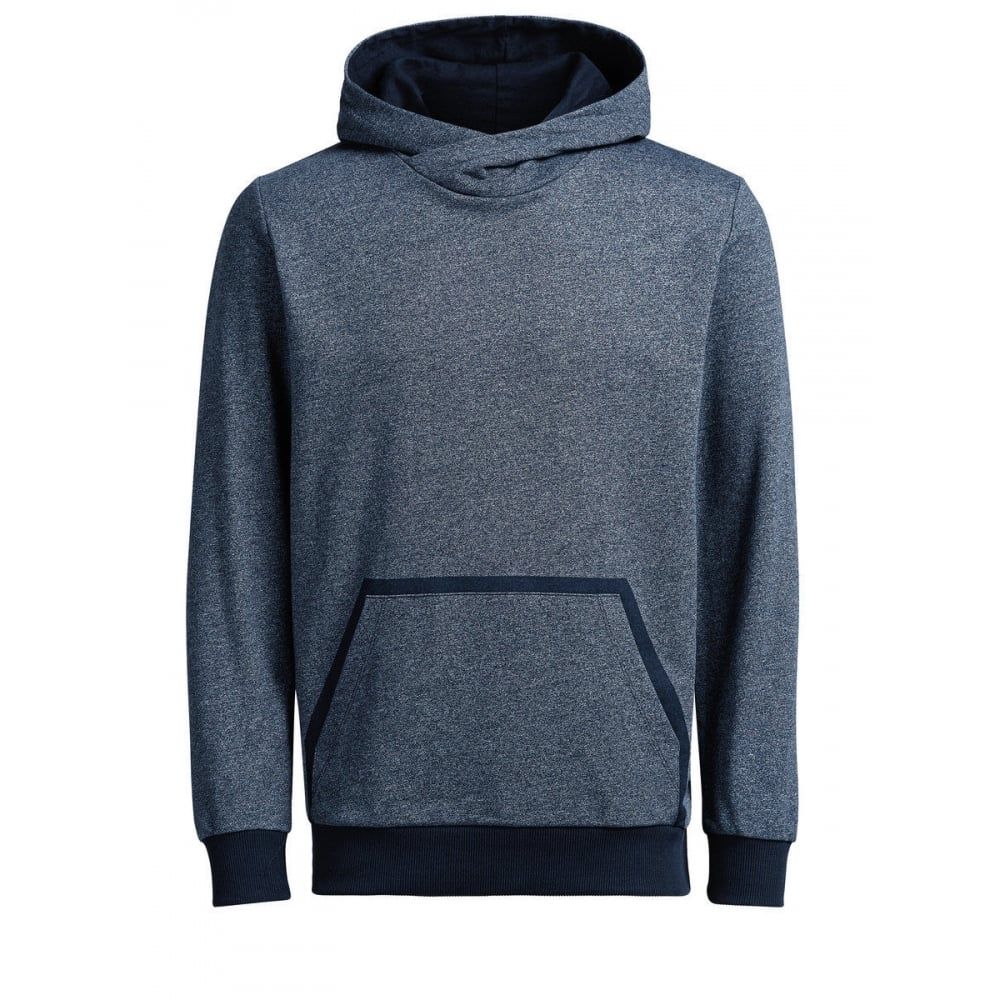 Jack & Jones Mens Wallen Sweat Hood Navy Blazer Melange