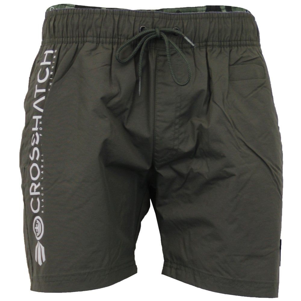 Crosshatch Mens Designer Pedro Swimming Trunks Surf Board Mesh Lined Shorts Green