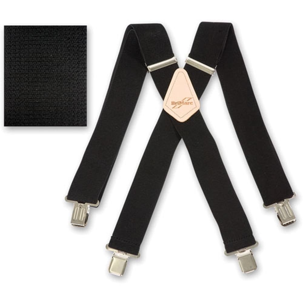 Brimarc Mens Heavy Duty Black Braces Trouser Belt Suspender 2" 50mm Wide