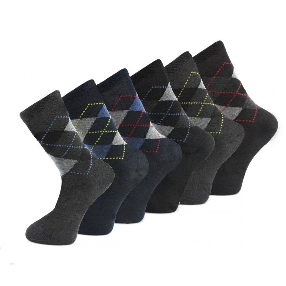 Design Socks Mens Coloured Design Socks Smart Suit Work Golf Cotton Blend Adults 6 Pairs