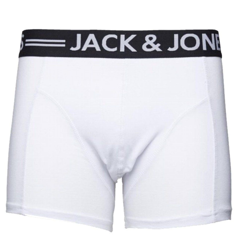 Jack & Jones Mens 3 Pack Casual Designer Sense Boxer Trunks Shorts White