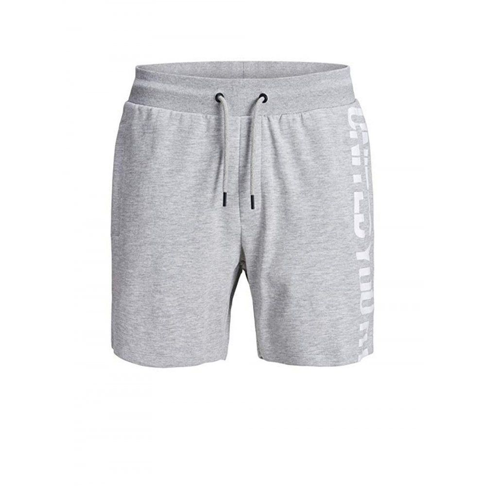 Mens Jack & Jones New Pops Jogger Sweat Shorts Light Grey