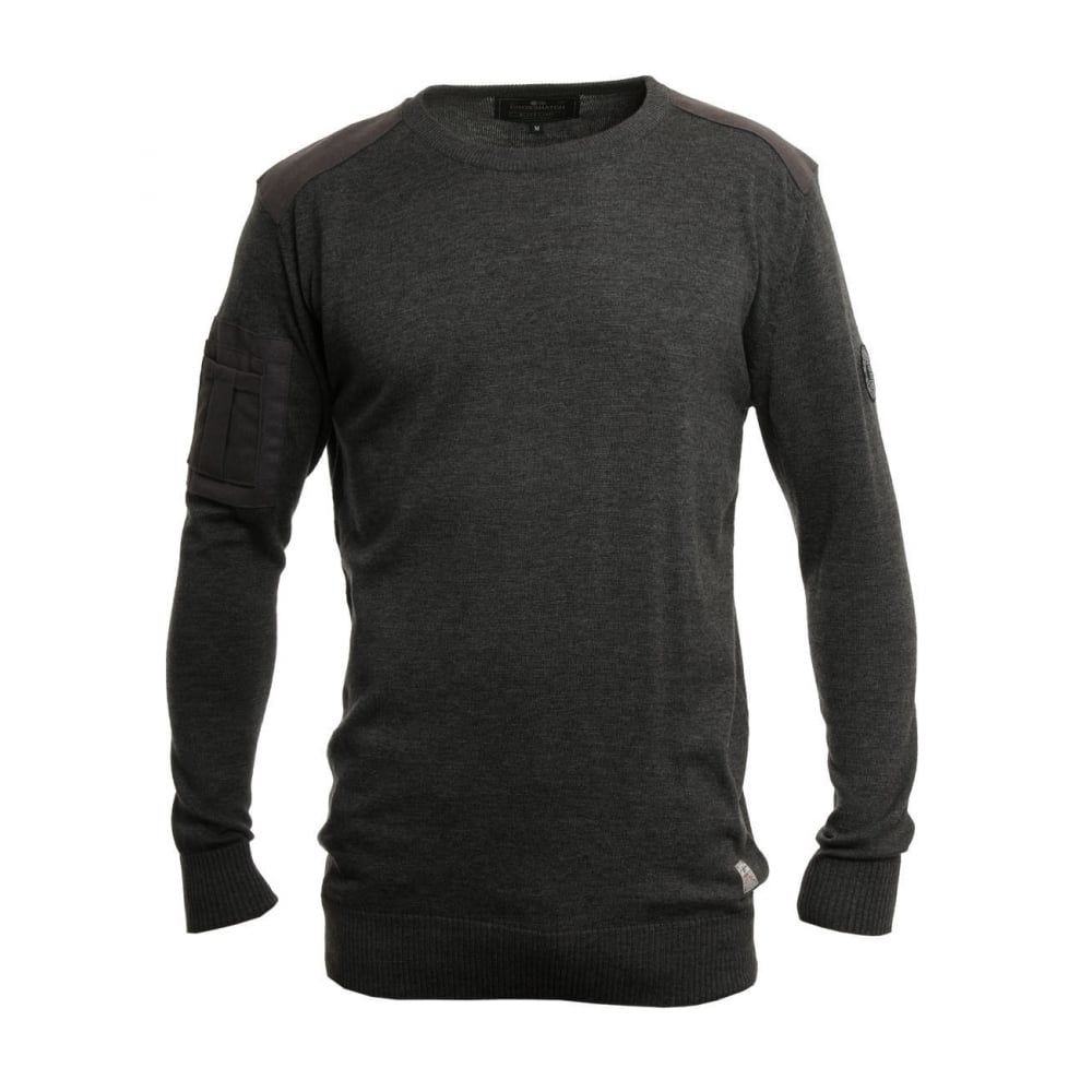 Crosshatch Linzee Crew Neck Cotton Jumper Charcoal Marl