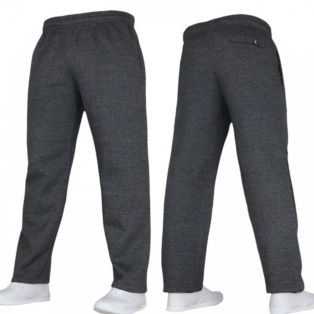 Carabou Fleece Pants Joggers Warm Thick Gym Open Bottom Sports Running Pants Charcoal