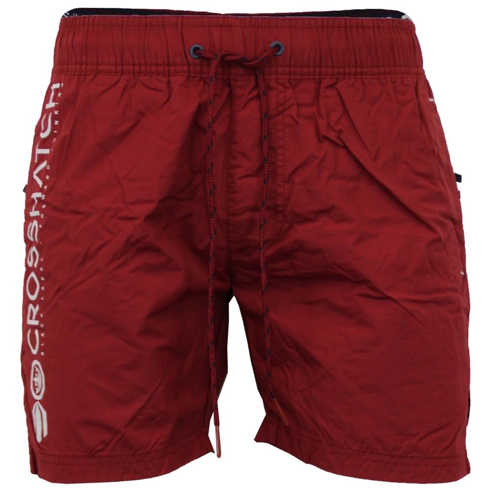 Crosshatch Mens Designer New Kavana Swimming Trunks Shorts Biking Red