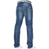Mens Crosshatch New Gamitto Straignt Leg Distressed Jeans Mid Wash