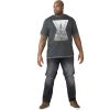 D555 Mens Benson New Stretch Tapered Fit Grey Jeans Big Kingsize Zip Fly