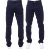 Enzo New Mens EZ348 Slim Fit Stretch Designer Navy Jeans Chinos