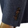 Cavani Martez 3 Piece Suits Herringbone Regular Fit Blazer Blue
