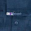 Cavani Carnegi 3 Piece Suits Check Tweed Regular Fit Blazer Navy Check