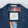 Cavani Carnegi 3 Piece Suits Check Tweed Regular Fit Blazer Navy Check