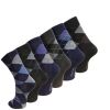 Design Socks Mens Coloured Design Socks Smart Suit Work Golf Cotton Blend Adults 6 Pairs