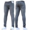 ENZO Mens New Designer Stretch Super Skinny Denim Jeans Grey