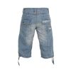 Enzo EZS 243 Mens Designer Branded Denim Combat Shorts Bleach Wash