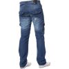 Mens Jeans Enzo New CARGO Combat Mid Washed Straight Leg Jeans