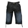 EZ244 Jeans Designer Branded Denim Combat Shorts Dark Wash