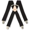 Brimarc Mens Heavy Duty Black Braces Trouser Belt Suspender 2" 50mm Wide