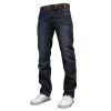 Crosshatch Men's New Fashion Jeans Straight Fit Vintage Faded Blue Denim Farrow