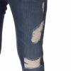 New ENZO Mens Designer Stretch Super Skinny Ripped Denim Jeans Mid Stonewash