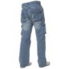 Mens Enzo New CARGO Combat Light Washed Straight Leg Jeans
