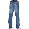 Crosshatch Mens New Techno Embossed Straight Leg Jeans Mid Used Look