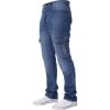 Mens Jeans Enzo New CARGO Combat Mid Washed Straight Leg Jeans