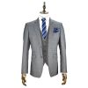 Cavani Mens Edan 3 Piece Tweed Suit Grey Check Party Prom Wedding Suit Tailored 3PC