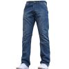 Enzo EZ243 Regular Fit Straight Leg Jeans Mid Stonewash Jeans