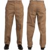 Mens Carabou New Elasticated Waist Work Casual Plain Rugby Trousers Sand