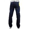 Enzo Mens EZ 324 Designer Straight Fit Denim Jeans Pants Rinse Wash 