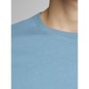 Jack & Jones Mens Crew Neck Slim Fit T-shirt Stretchy Plain Lycra Cotton Tee Blue Heaven