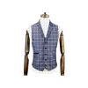 Cavani Bonera Mens New Check Formal Waistcoat Blue